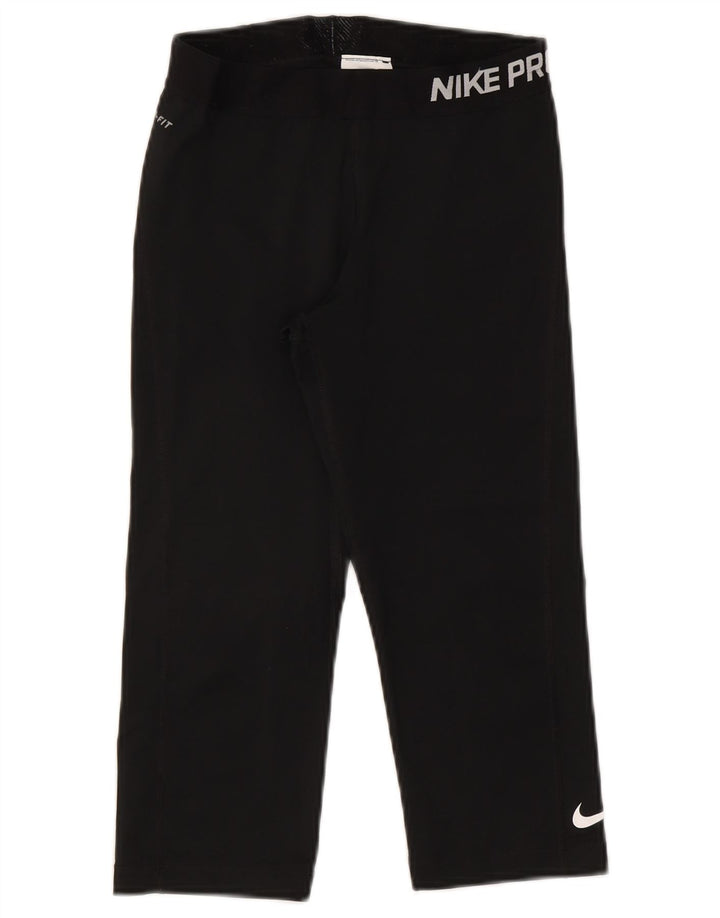 Leggings Nike Dri Fit Graphic Capri da donna UK 12 medio nero poliestere