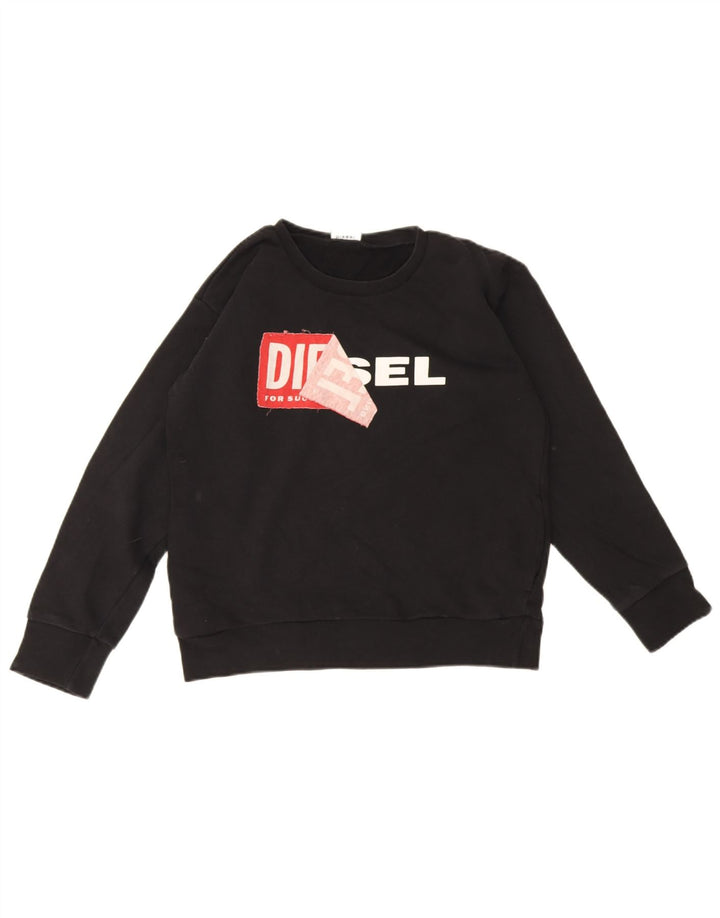 Felpa con grafica da donna Diesel UK 12 cotone nero medio
