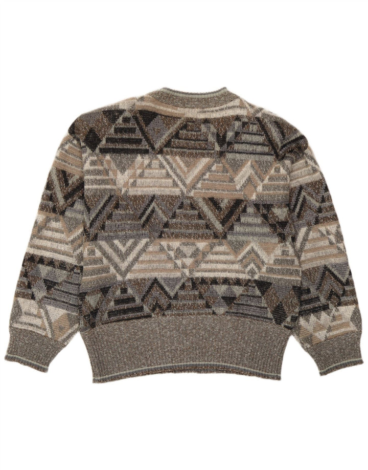 Maglione maglione girocollo da uomo Bogner piccolo acrilico geometrico grigio