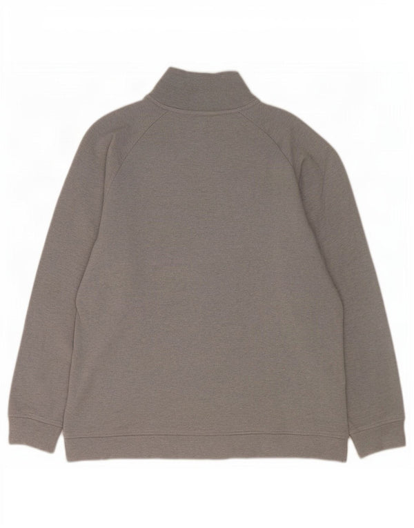 Maglione maglione da uomo con zip e collo Lacoste taglia 6 XL in cotone grigio