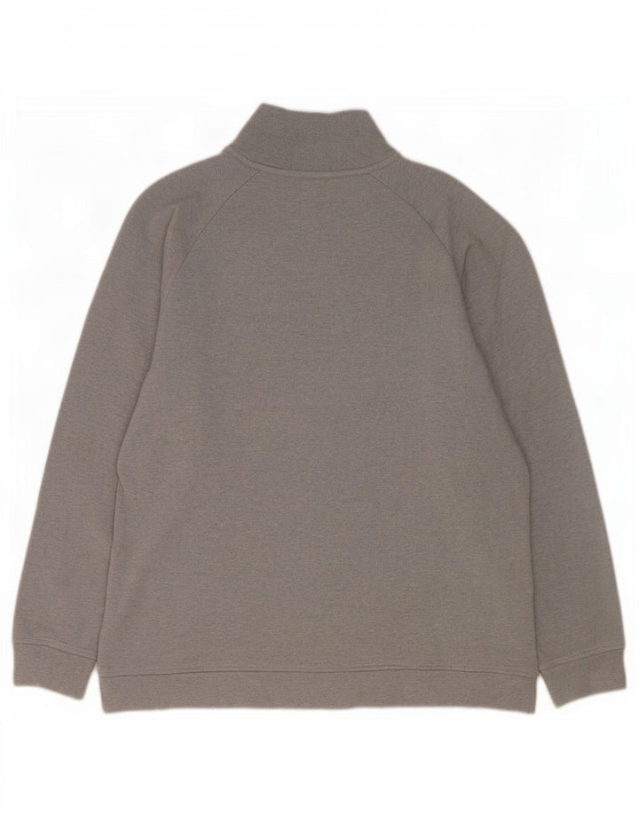 Maglione maglione da uomo con zip e collo Lacoste taglia 6 XL in cotone grigio