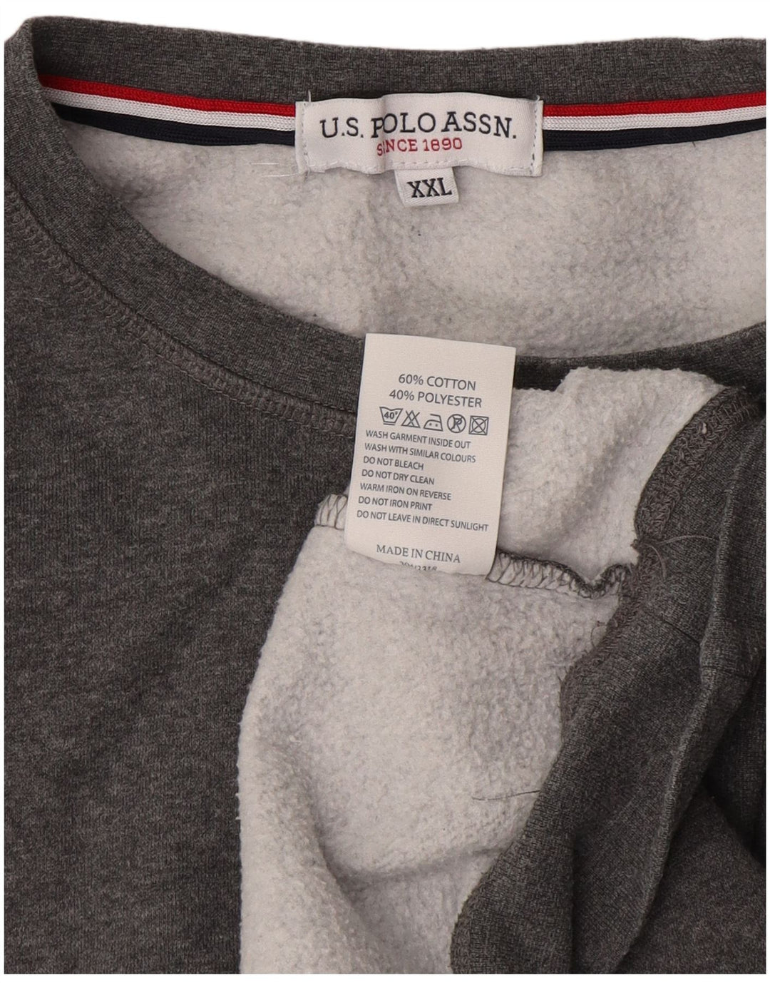 Polo Assn. Felpa da uomo maglione 2XL cotone grigio