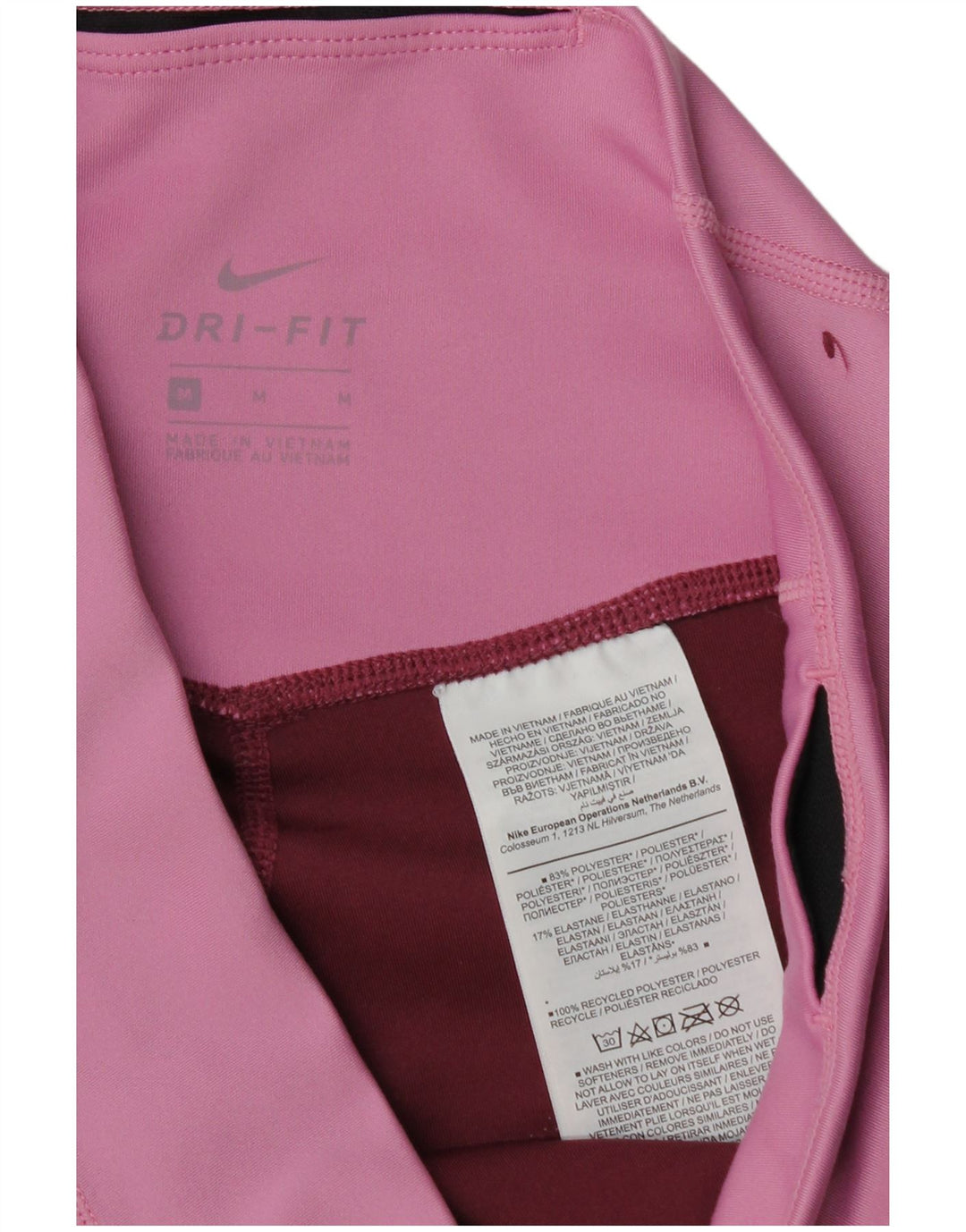 Leggings Dri Fit da donna NIKE UK 14 Poliestere color block medio bordeaux