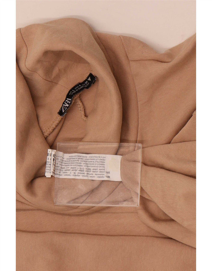 Abito a trapezio da donna Zara UK 16 grande in cotone beige