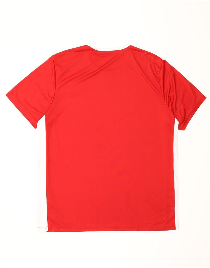 T-shirt Adidas Aeroready da uomo Top XL Poliestere color block rosso