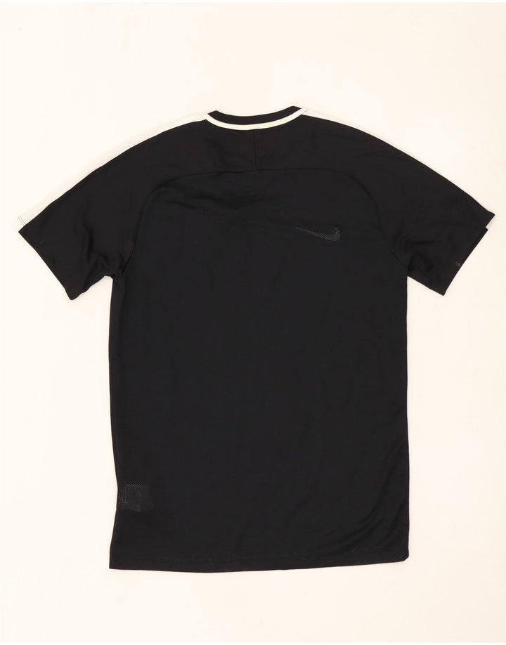 T-shirt Nike da uomo Dri Fit, top in poliestere color block medio nero