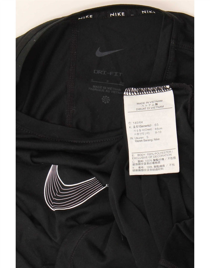 T-shirt grafica Nike da bambino Dri Fit Graphic 8-9 anni piccola in poliestere nero