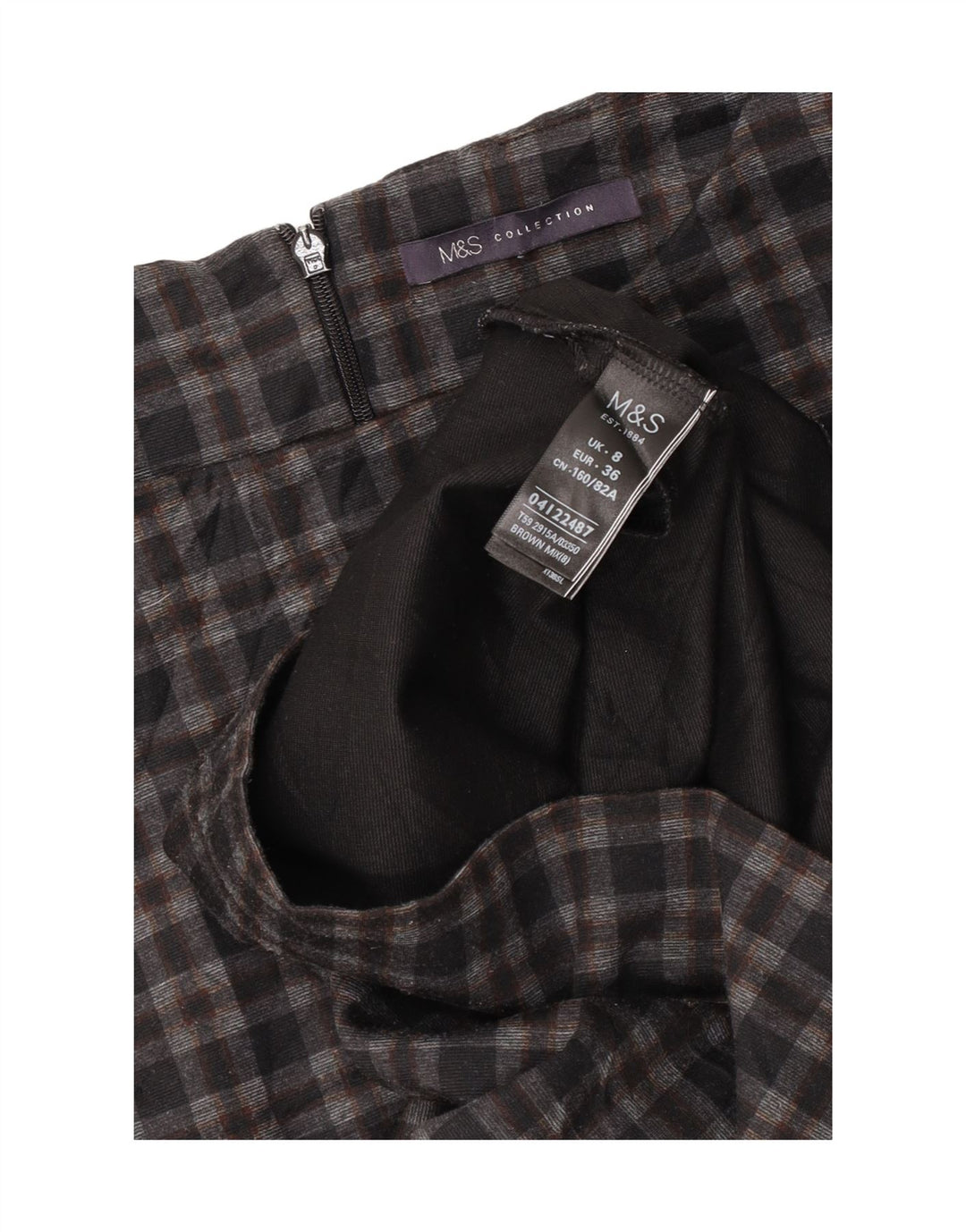 Camicetta con maniche a 3/4 da donna Marks & Spencer UK 8 piccoli quadri grigi