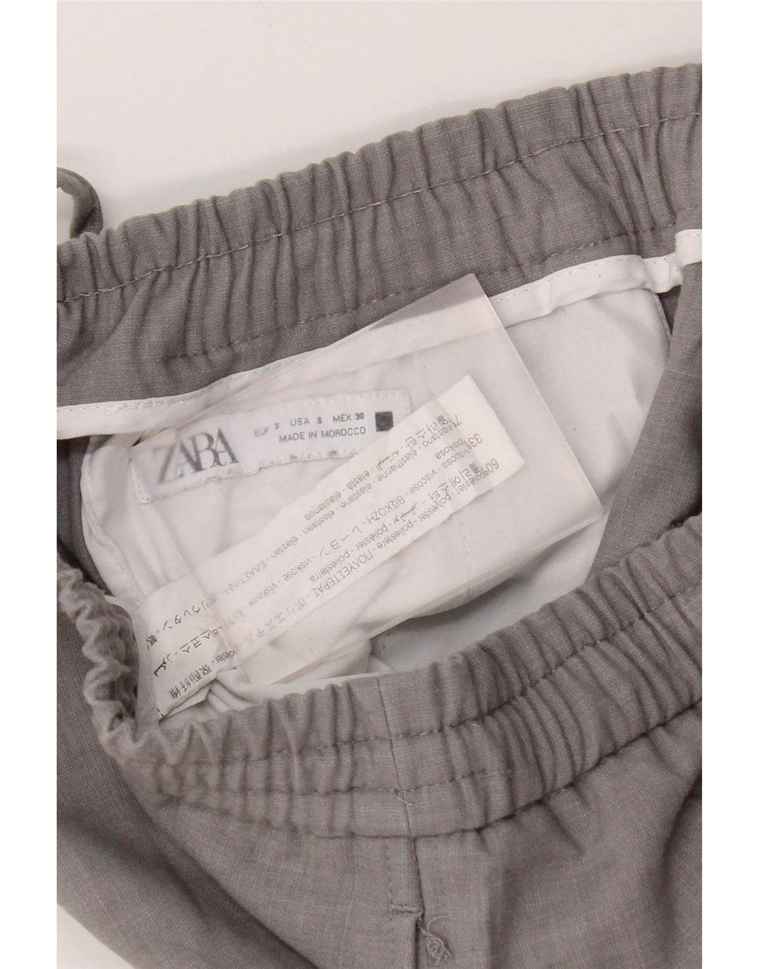 Pantaloni chino da uomo Zara Joggers piccoli W30 L28 poliestere grigio