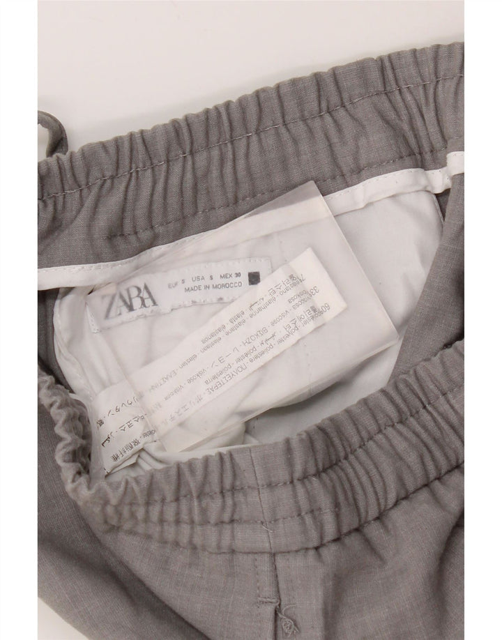 Pantaloni chino da uomo Zara Joggers piccoli W30 L28 poliestere grigio