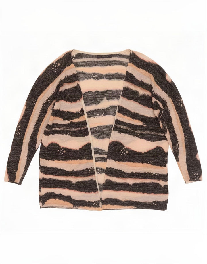 Maglione cardigan oversize da donna Marks & Spencer UK 16 grandi righe nere