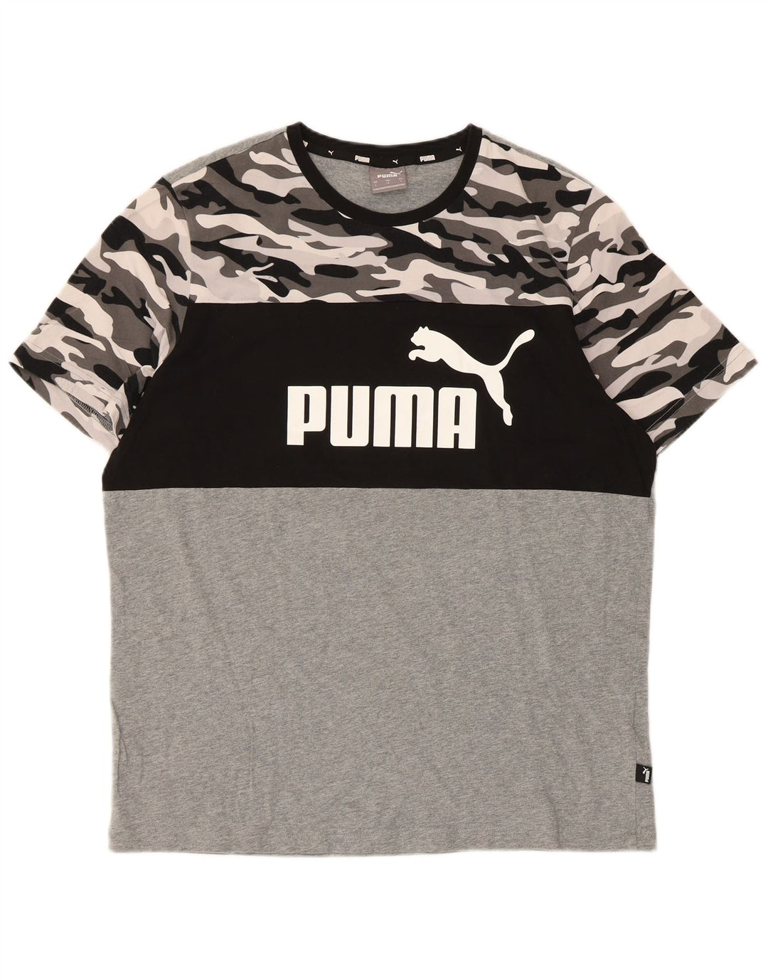 T-shirt grafica da uomo Puma Top grande in cotone mimetico multicolore