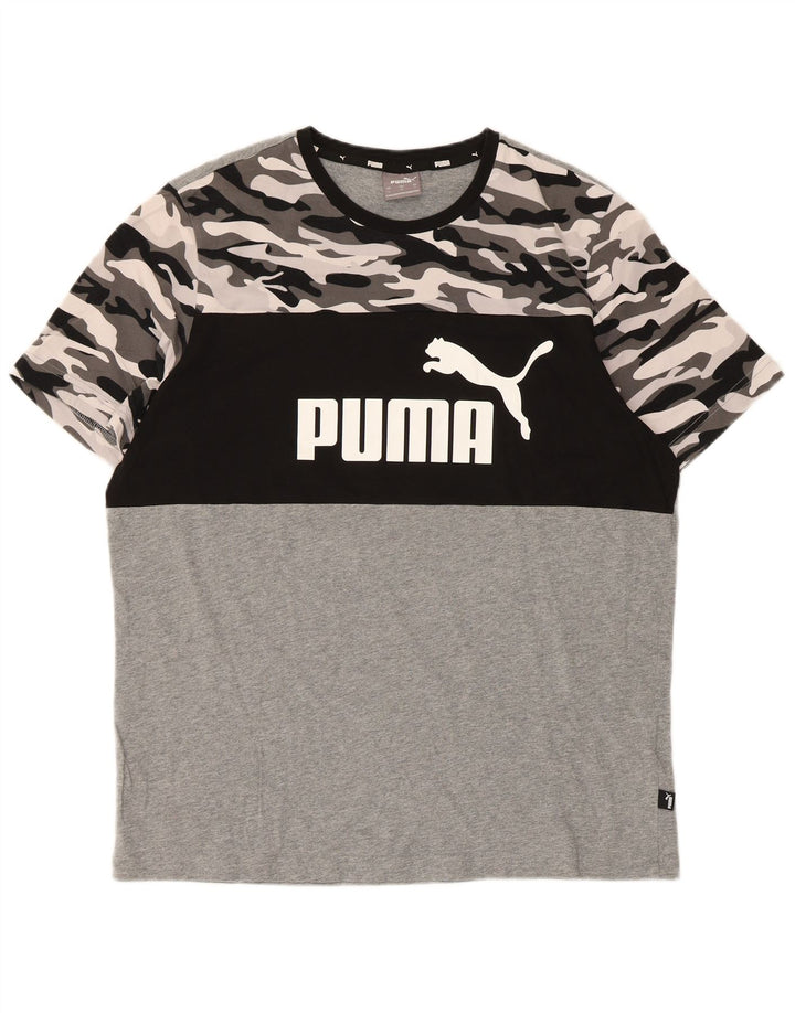T-shirt grafica da uomo Puma Top grande in cotone mimetico multicolore