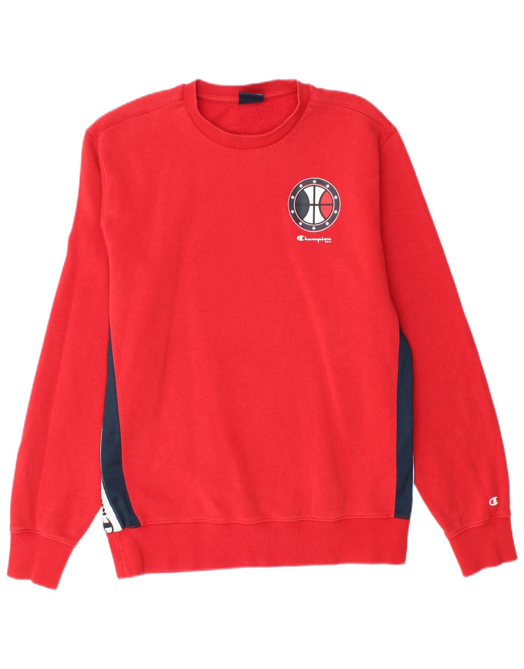 CHAMPION Felpa con grafica da uomo Maglione grande in cotone color block rosso