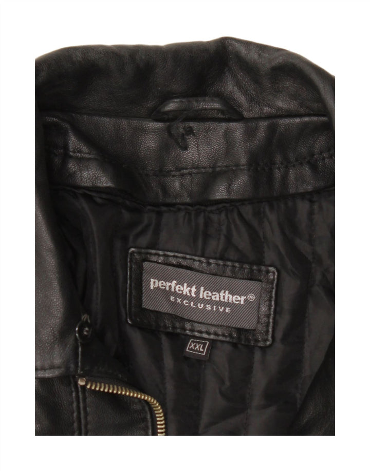 VINTAGE Womens Leather Jacket UK 20 2XL Black Leather Vintage Vintage and Second-Hand Vintage from Messina Hembry 
