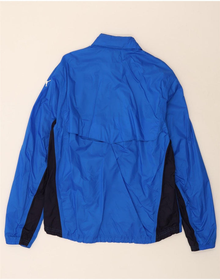 PUMA Giacca antipioggia da uomo con cappuccio grafico UK 40 Large Blu Colourblock Nylon