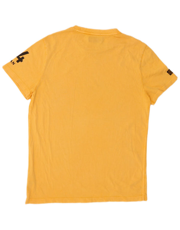 T-shirt grafica da uomo SUPERDRY Top XL in cotone giallo