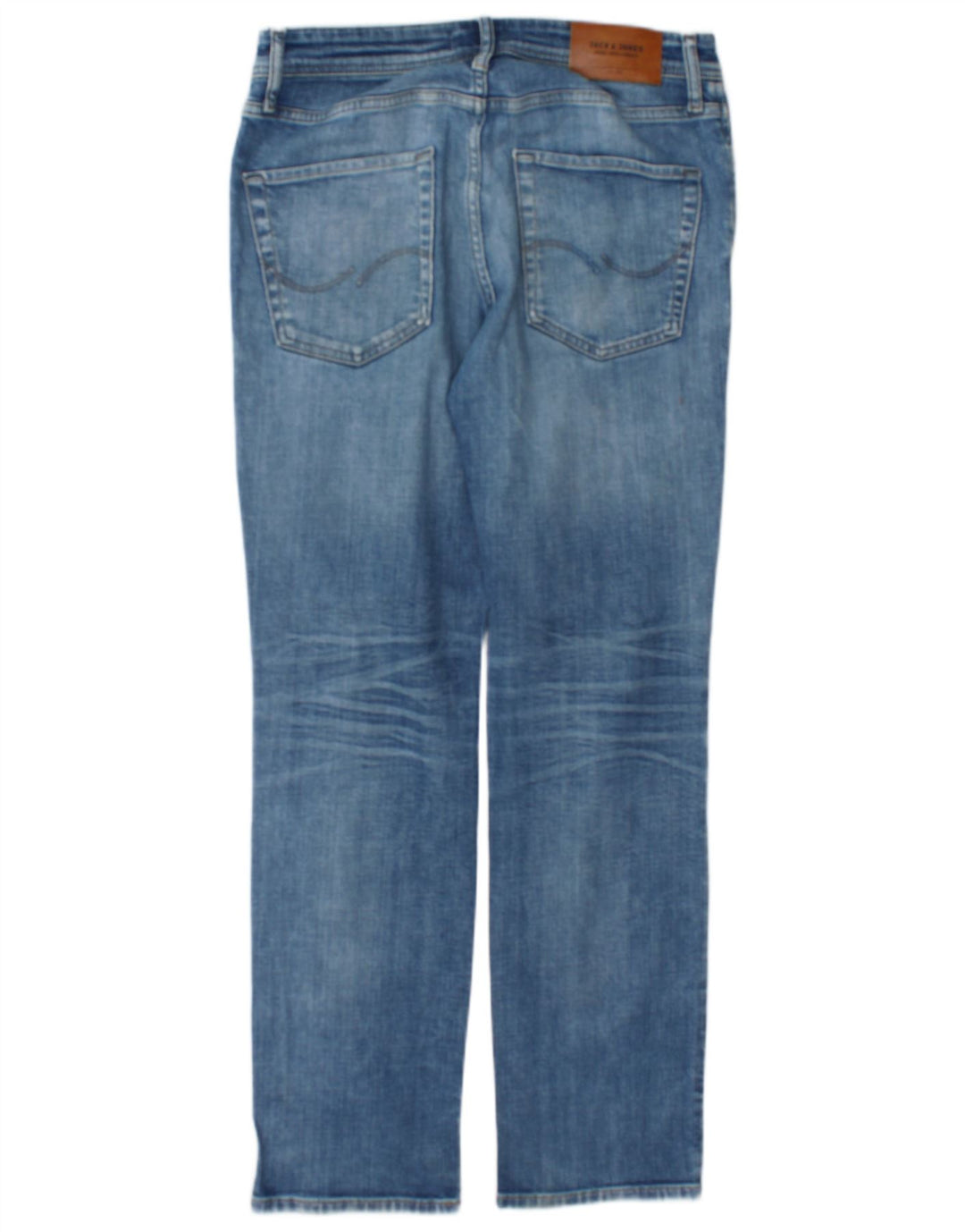 Jeans dritti invecchiati da uomo Jack & Jones W32 L32 cotone blu