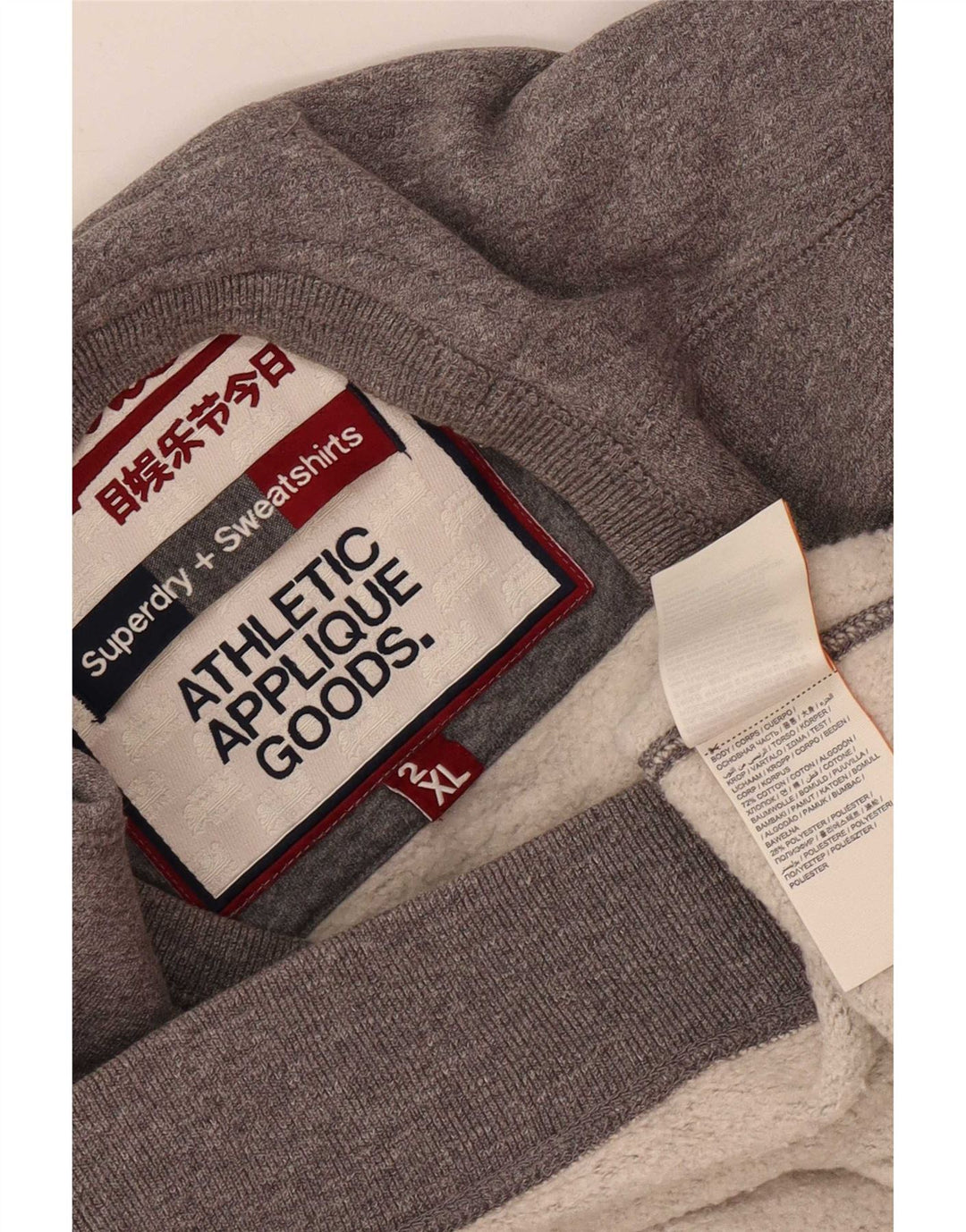 Felpa grafica da uomo Superdry Maglione 2XL Cotone chiazzato grigio