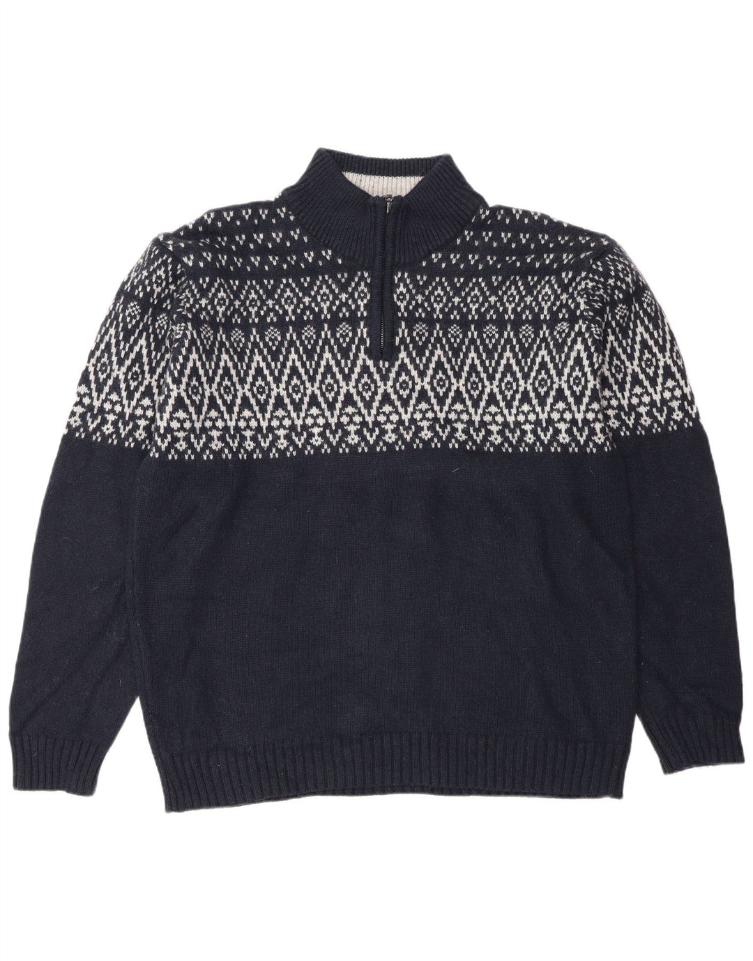 Marks & Spencer maglione da uomo con collo con zip blu Harbour grande blu navy
