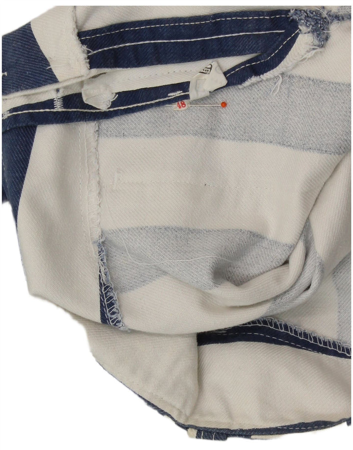 Pantaloni casual a vita alta da donna VINTAGE IT 48 XL W34 L31 Blu retrò