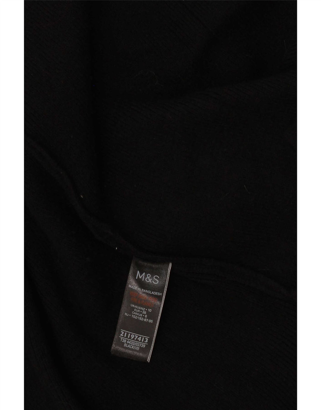 Maglione cardigan lungo da donna Marks & Spencer UK 10 piccolo nero