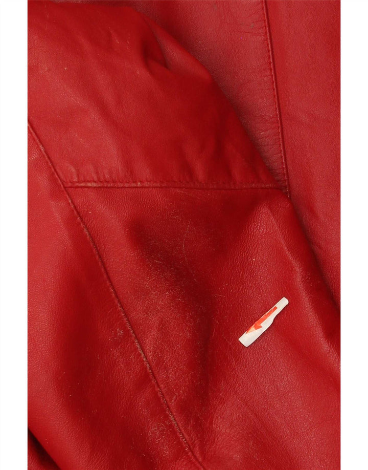 Giacca in pelle corta da donna Yuppie EU 40 rossa media