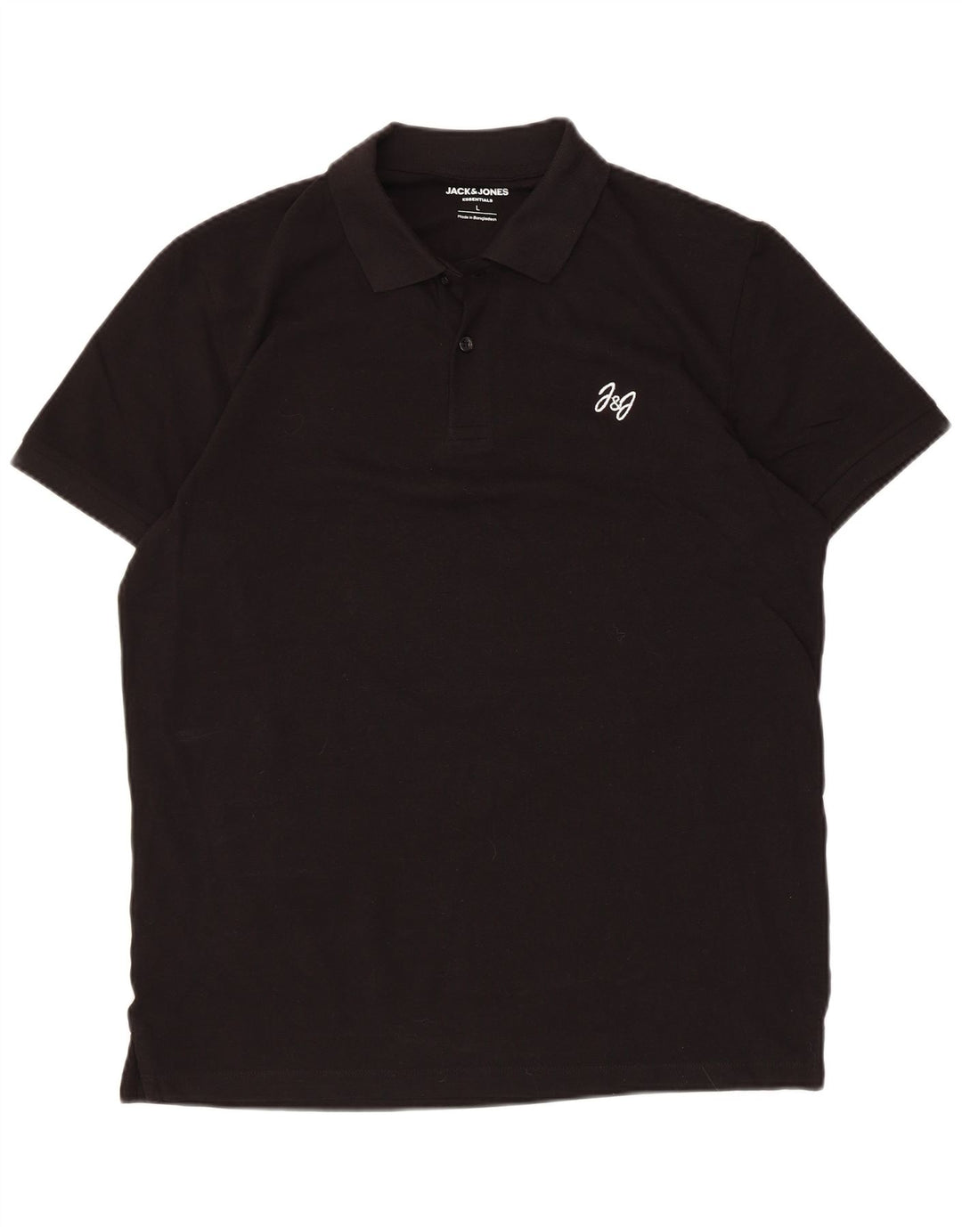 Polo da uomo Jack & Jones grande in cotone nero