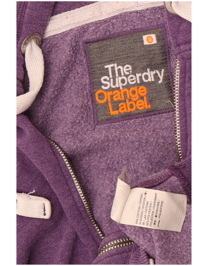 Maglione con cappuccio e zip da uomo Superdry in cotone viola medio