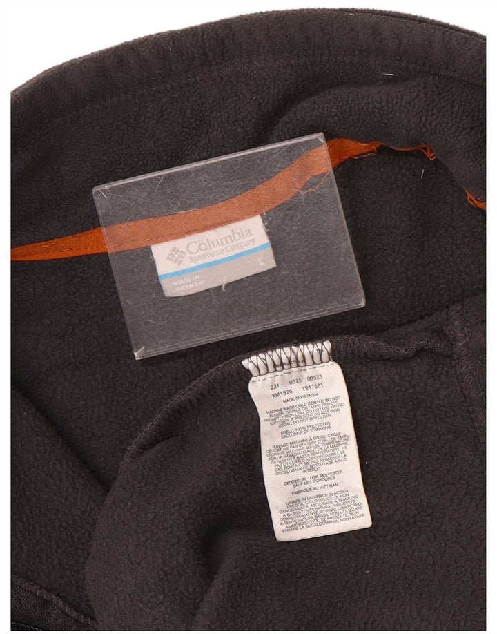 Maglione in pile da uomo Columbia con zip e collo, grande, in poliestere grigio