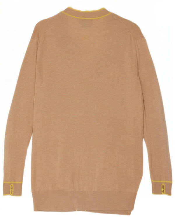 Maglione cardigan da donna Massimo Dutti UK 12 Cotone screziato beige medio
