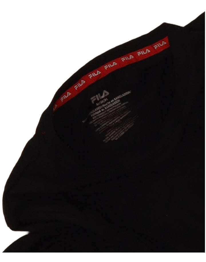 Fila Donna Top Manica Lunga UK 12 Medio Nero Poliestere