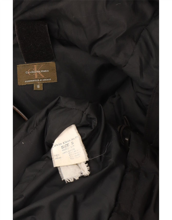 Cappotto imbottito oversize con cappuccio da donna Calvin Klein UK 10 piccolo in nylon nero