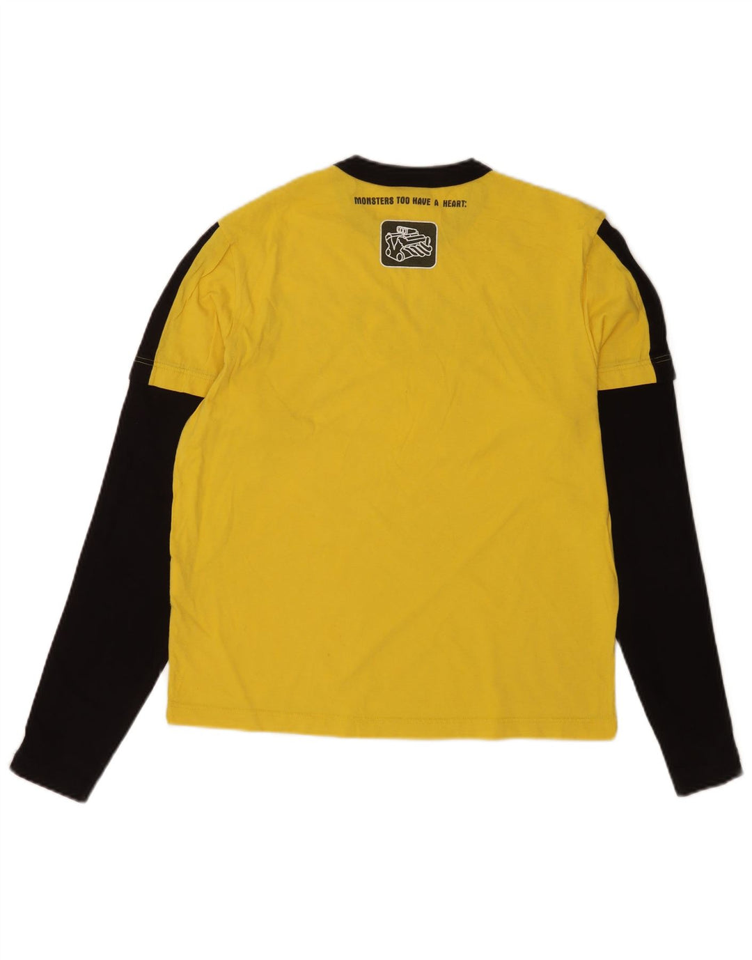 Lee Top grafico da uomo a maniche lunghe in cotone color block giallo medio