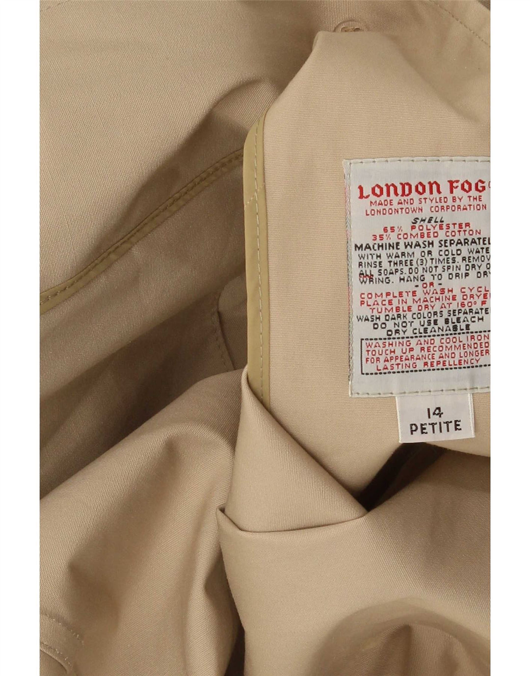 Cappotto da donna London Fog US 14 XL Poliestere marrone