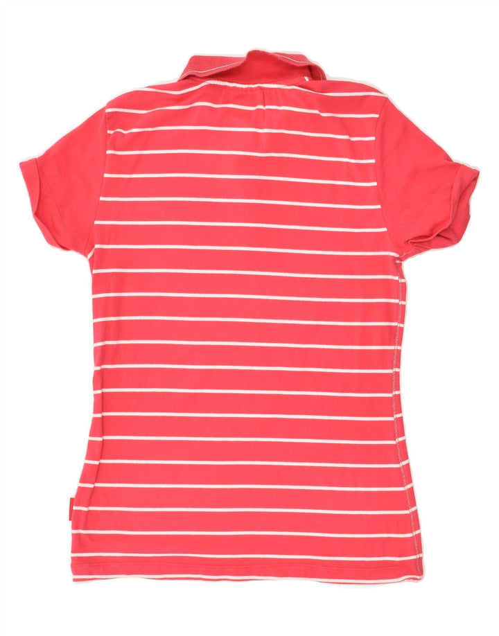 CHAMPION Womens Heritage Slim Polo Shirt UK 18 XL Pink Striped Cotton | Vintage Champion | Thrift | Second-Hand Champion | Used Clothing | Messina Hembry 