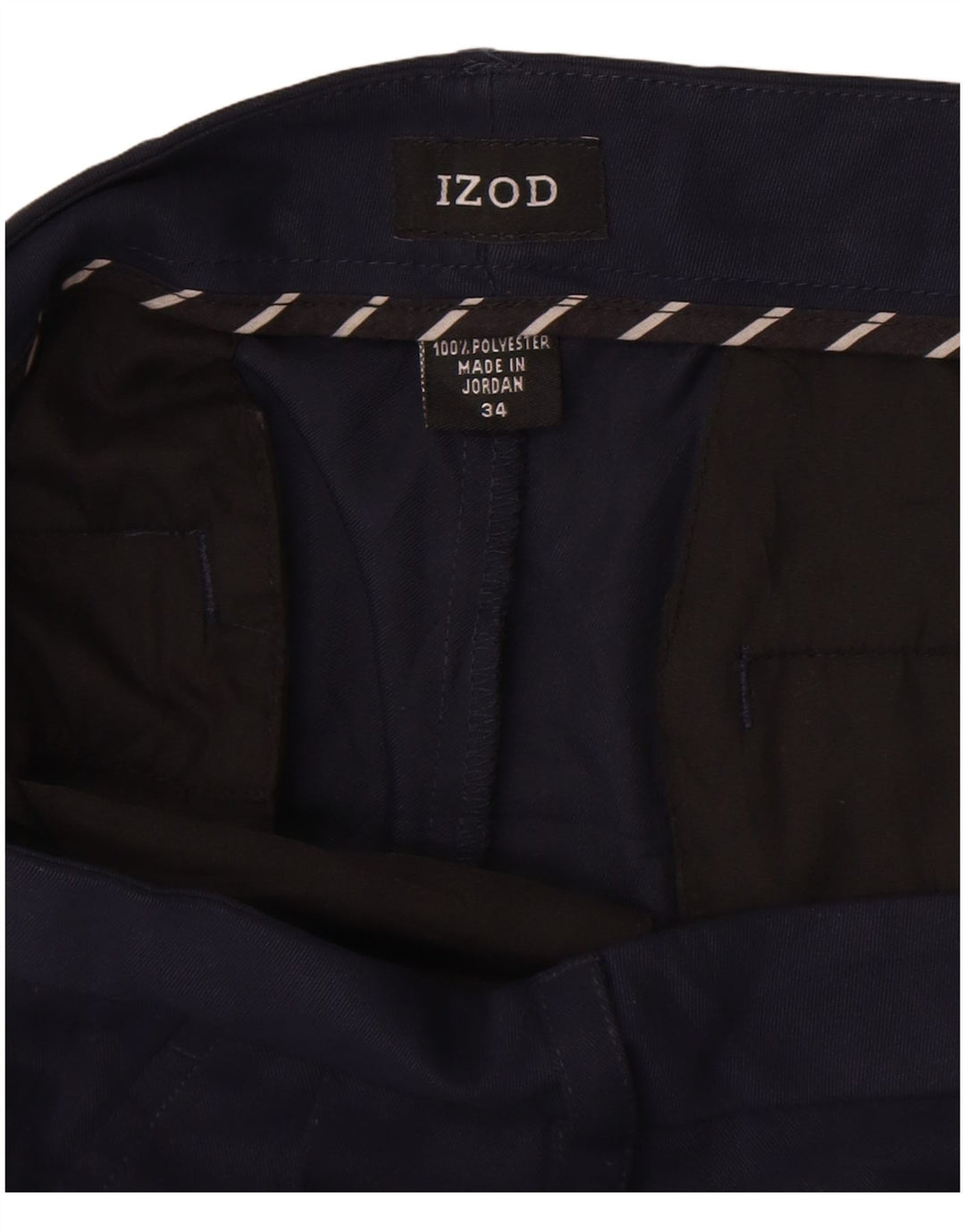 Pantaloncini chino da uomo Izod W34 Large blu navy in poliestere