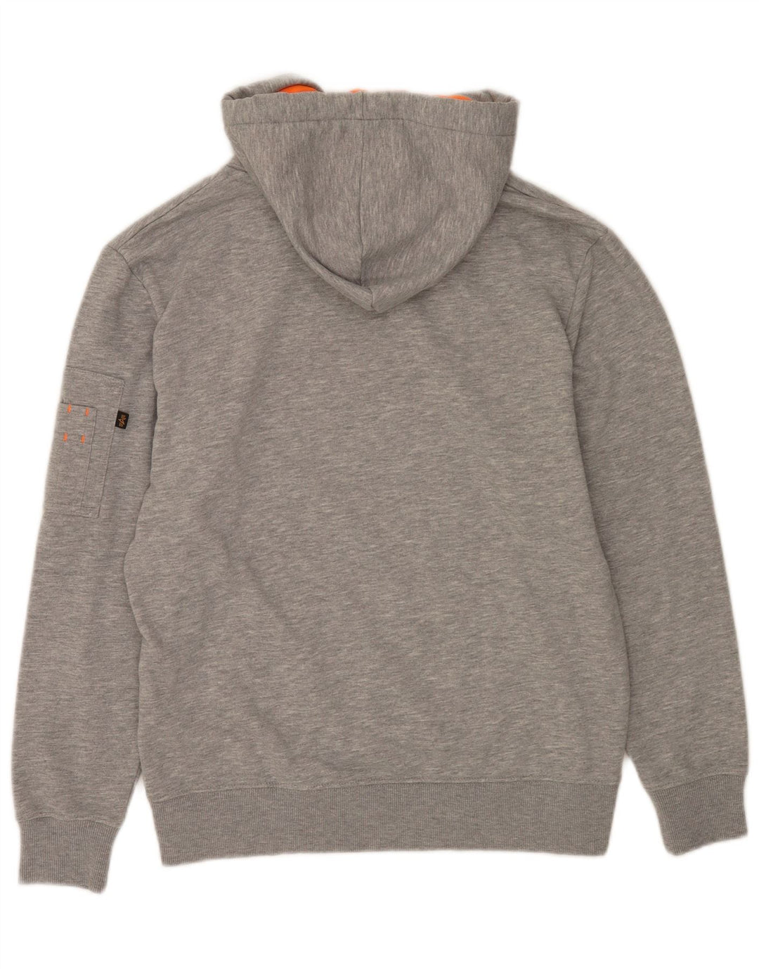 Felpa con cappuccio grafica da uomo Alpha Industries in cotone chiazzato grigio medio