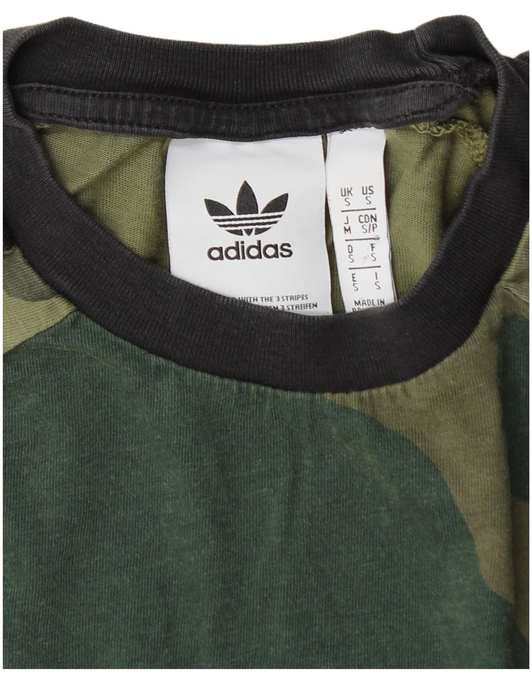 T-shirt da uomo ADIDAS Top Small in cotone mimetico kaki