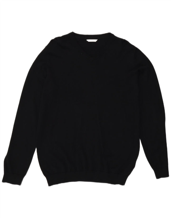 Maglione Marks & Spencer da ragazzo con scollo a V 15-16 anni in cotone nero