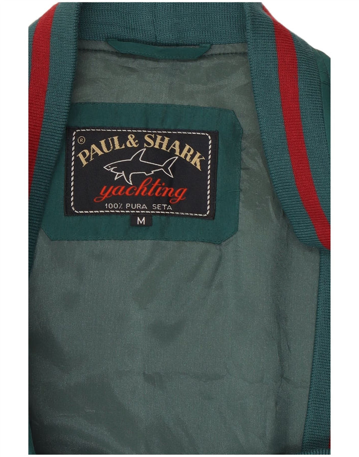 Giubbotto bomber da yachting da uomo Paul & Shark UK 38 Seta verde medio