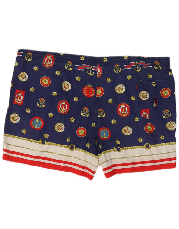 Pantaloncini Mare Trussardi Uomo Graphic IT 54 XL Blu Navy Cotone