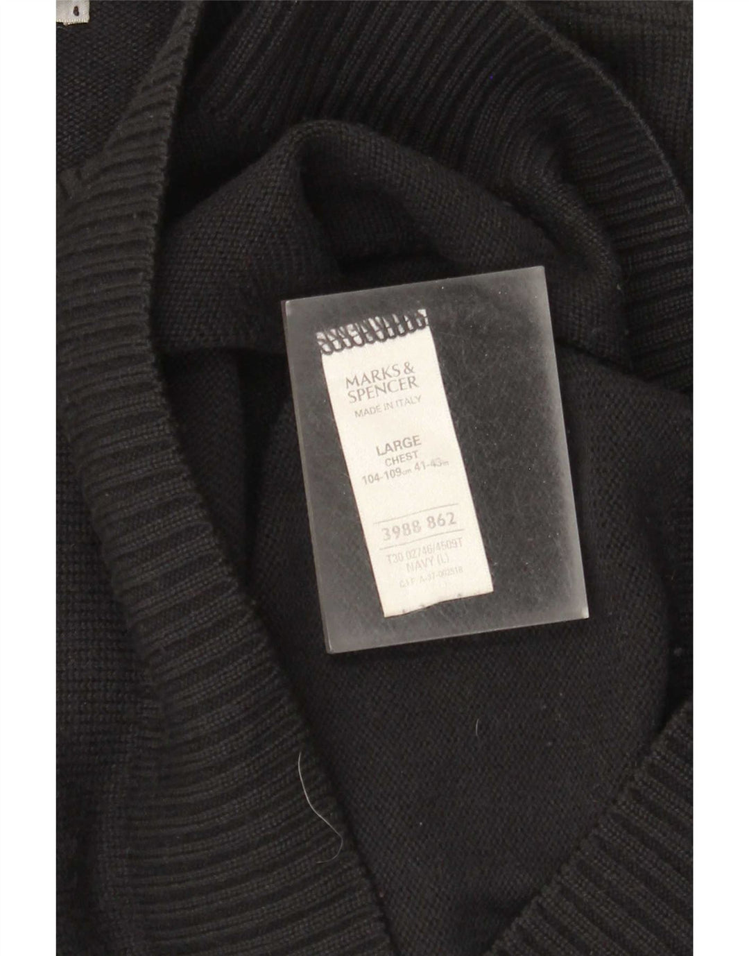Maglione maglione girocollo da uomo Marks & Spencer grande acrilico blu navy
