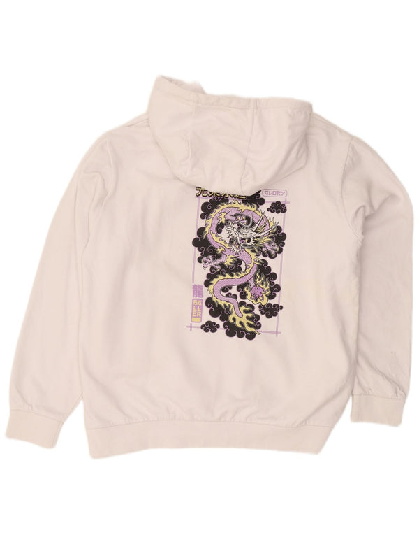Felpa con cappuccio grafica da uomo Snipes 2XL cotone bianco