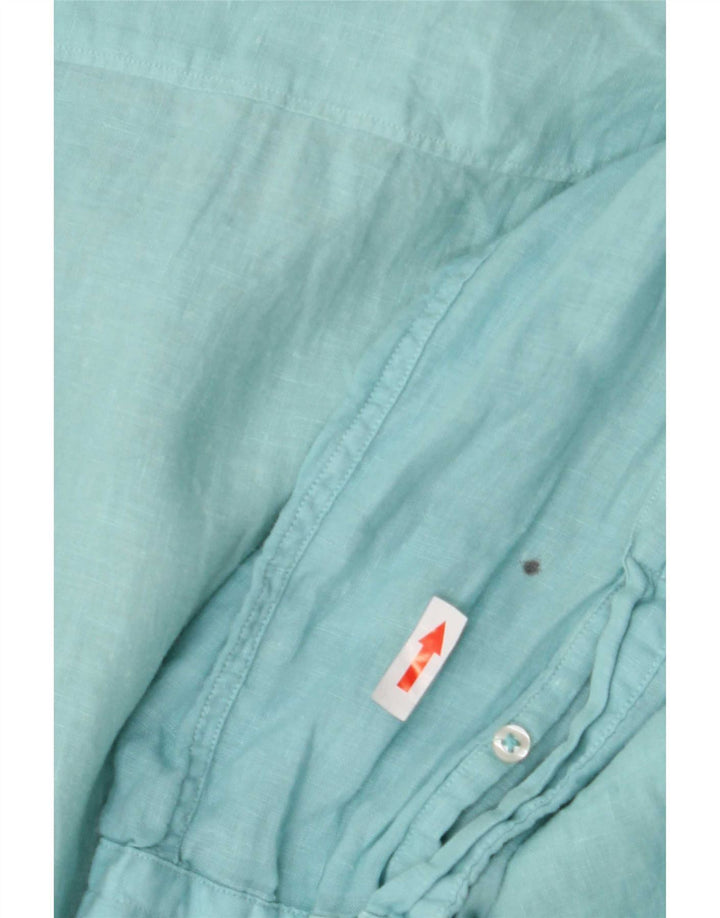Camicia Uomo Massimo Dutti XL Lino Blu