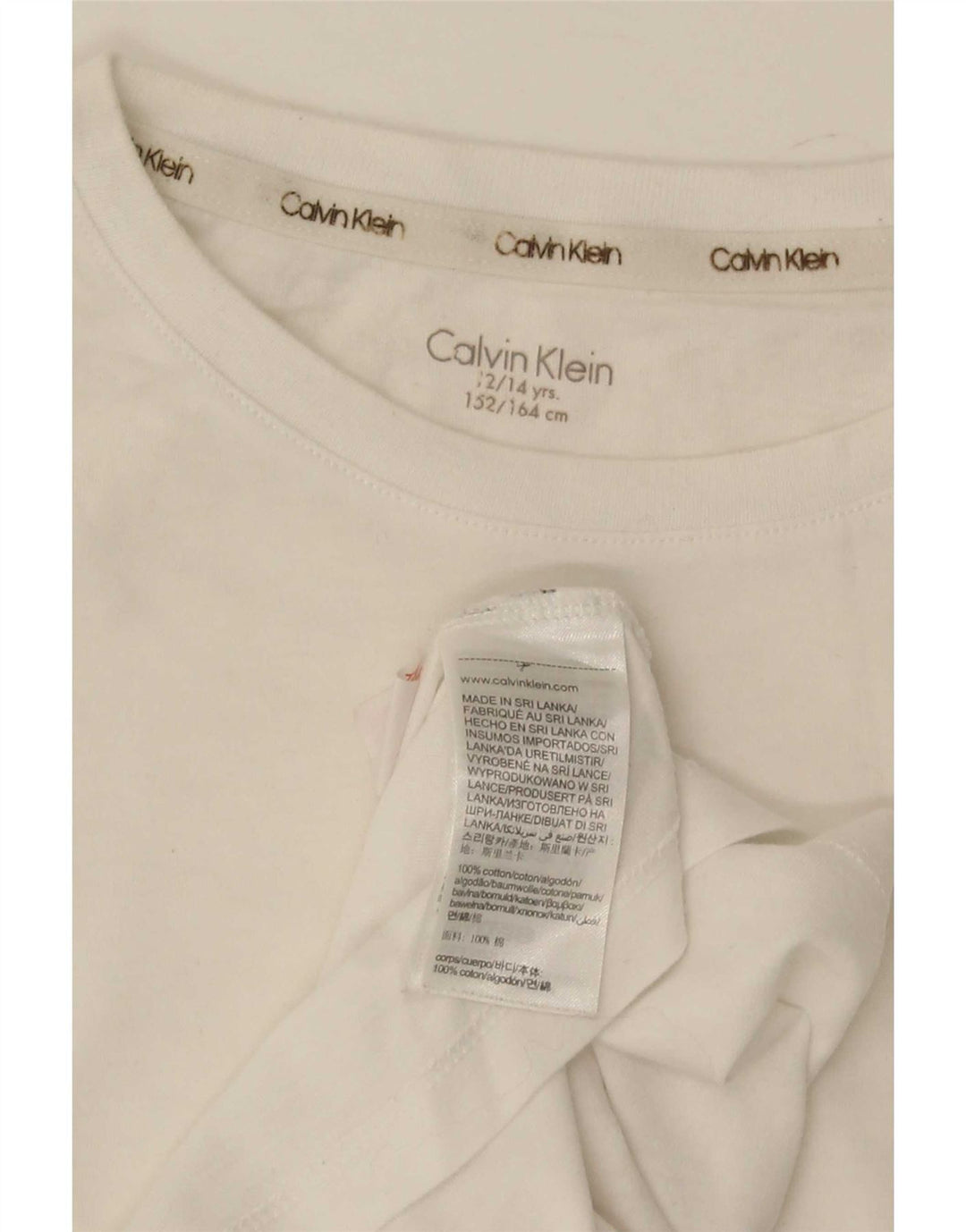 Maglietta regolare da bambino Calvin Klein 12-13 anni in cotone bianco