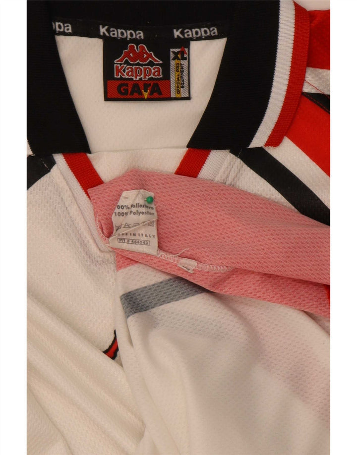 Top Kappa Gara da uomo a maniche lunghe XL in poliestere color block bianco