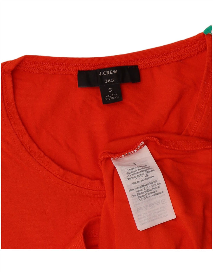 J. CREW T-shirt 365 da donna Top UK 10 Small Orange Modal