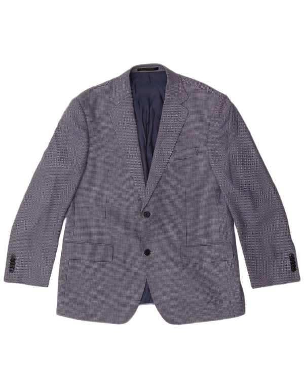 Giacca blazer corta da uomo Marks & Spencer UK 42 grande pied de poule blu