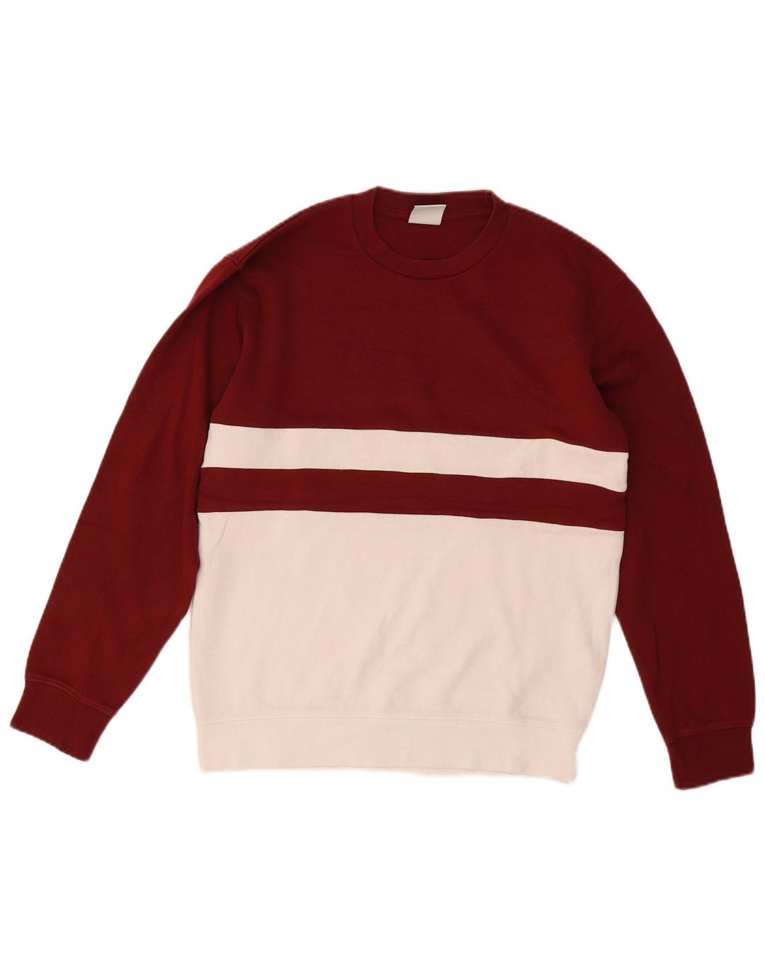 Felpa Zara da uomo in cotone color block bordeaux medio
